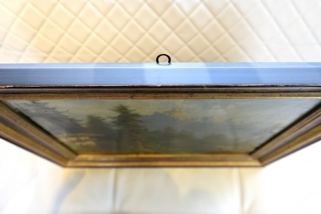 Gebirgslandschaft mit Gehöft am Wildbach, um 1910