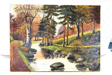 Märkischer Wald mit Bach, R. Prell, 1910