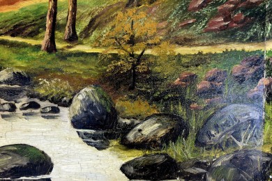 Märkischer Wald mit Bach, R. Prell, 1910