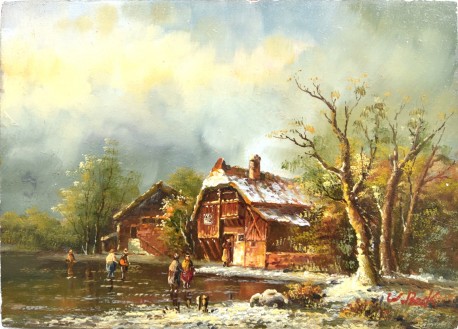 Winterlandschaft, W. Beck, 1901