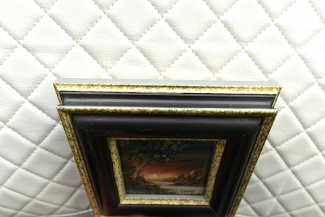 Mystischer Sonnenuntergang Schlucht mit knorrigem Baum, H. Hauke, 1903