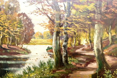 Weg durch den Wald am Fluss, Hans Weidmann, 1941