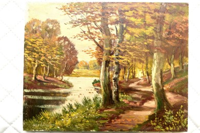 Weg durch den Wald am Fluss, Hans Weidmann, 1941