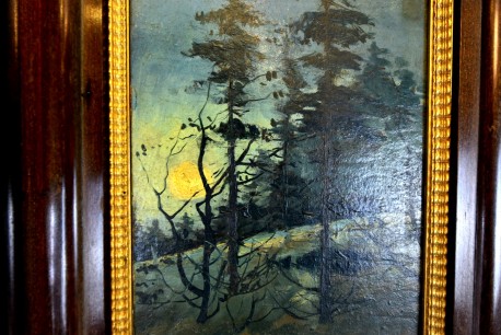 Nächtliche Waldlandschaft bei Vollmond, C. H. Vilhelm, 1860