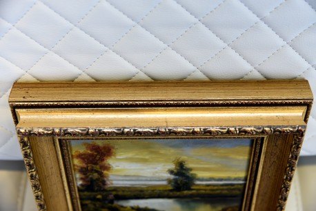 Märkische Heidelandschaft mit Weiher bei Sonnenuntergang im Herbst, Klier, 1896