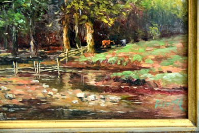 Morrlandschaft mit weidenden Kühen, K. Horik, 1928