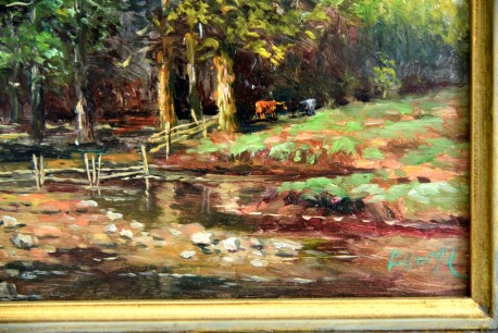 Morrlandschaft mit weidenden Kühen, K. Horik, 1928