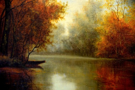 Idyllischer Herbstwald, Erich Langer, 1961