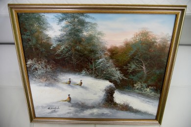 Fasane im Schnee, R. Danford, 1921