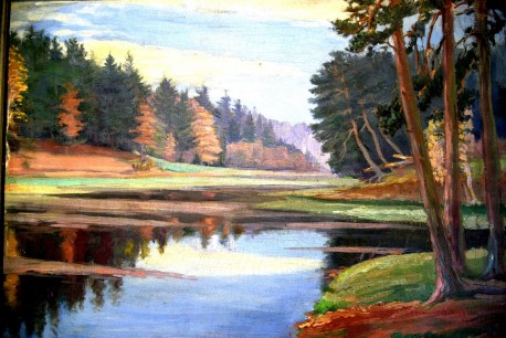 Impressionistische Seenlandschaft Bad Saarow, F. Lechner, 1933