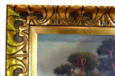 Märkische Seenlandschaft mit Kiefern, F. Fritze, 1918