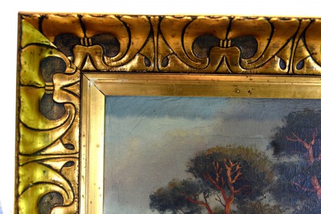 Märkische Seenlandschaft mit Kiefern, F. Fritze, 1918