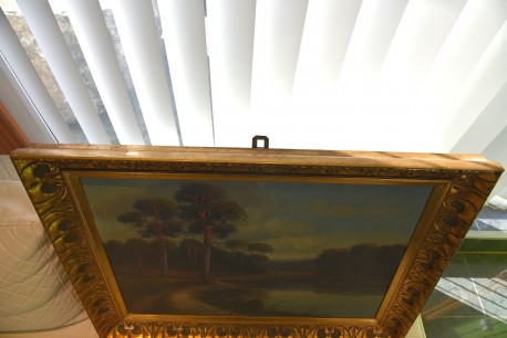 Märkische Seenlandschaft mit Kiefern, F. Fritze, 1918