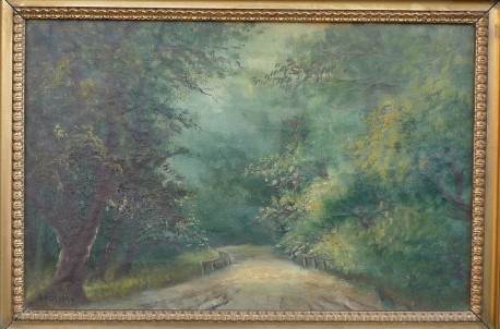 Romantischer Waldweg, Houn, um 1902