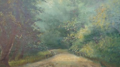 Romantischer Waldweg, Houn, um 1902