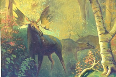 Hirsch im Laubwald, Impressionist, Stornitzky, 1931