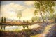 Weg mit Blumen am Fluss durch die Märkische Heide, signiert, 1923