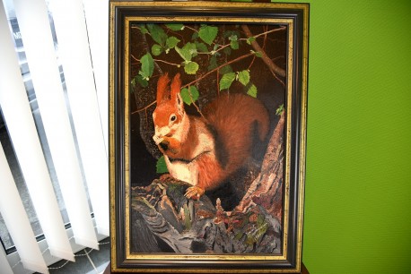 Eichhörnchen zwischen den Baumästen, Gundula Oppermann, 1989