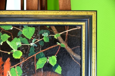 Eichhörnchen zwischen den Baumästen, Gundula Oppermann, 1989