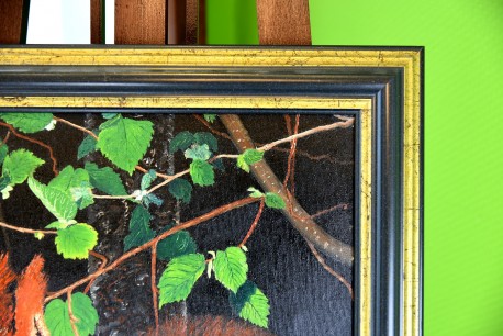 Eichhörnchen zwischen den Baumästen, Gundula Oppermann, 1989