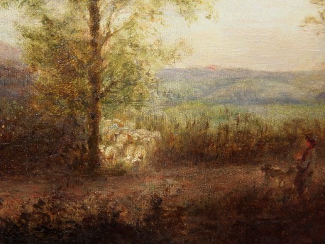 Schäfer in der Taunus-Landschaft, Johann Jakob Matthäus Maurer, 1866