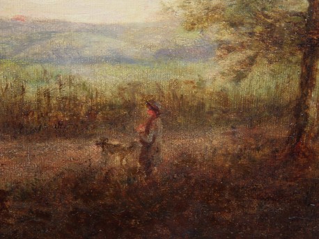 Schäfer in der Taunus-Landschaft, Johann Jakob Matthäus Maurer, 1866