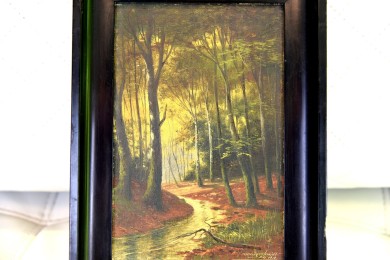 Fluss im tiefen, dunklen Wald, F. Pfenningschmidt, 1910