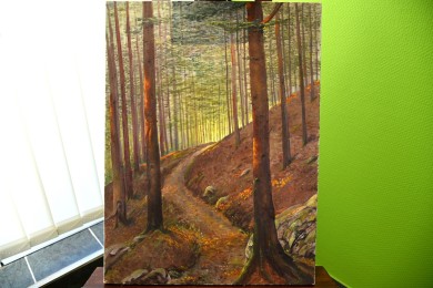 Waldweg im Abendlicht, Eugen Henigs, 1902