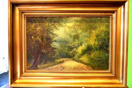 Romantischer Waldweg, Houn, um 1902