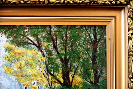 Surreale Waldlandschaft mit Fluss, A. Widerberg, 1950