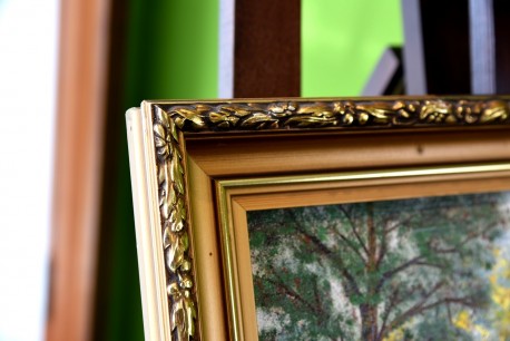 Surreale Waldlandschaft mit Fluss, A. Widerberg, 1950