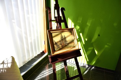 Tannen am Berggipfel im Nebel, R. Frengen, 1896