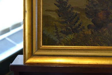 Tannen am Berggipfel im Nebel, R. Frengen, 1896