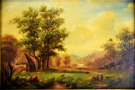 Auf der Jagd im grünen Tal, Monogramm EVR, 1905