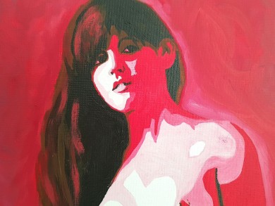 Karolina im Rot, Akt, Leo Leman, 2018