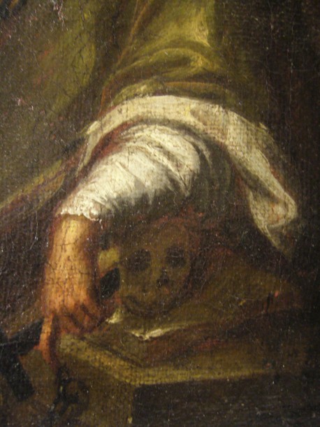 Johannes Nepomuk durch 5 Sterne über dem Haupt zu seinem Gott, um 1700