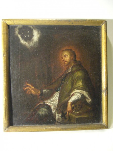 Johannes Nepomuk durch 5 Sterne über dem Haupt zu seinem Gott, um 1700