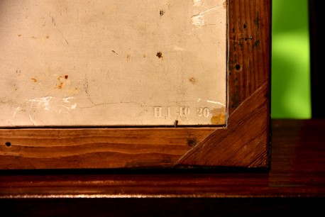 Reisigsammlerin am Ufer des Märkischen Waldsees, Spätromantiker, Öl auf Keramik,1880