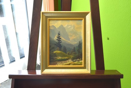 Jugendstil Bergwald mit Bach, Rascher Carittisch, 1905