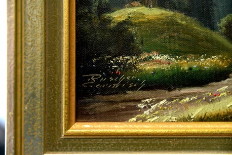 Jugendstil Bergwald mit Bach, Rascher Carittisch, 1905