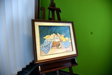 Stilleben "Pilze im Korb", Mario Rivella, 1971