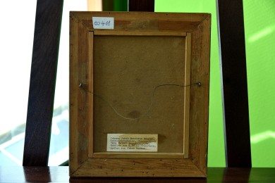 Antikes Jagdmotiv: Jäger mit Hund am Teich, Johann Jakob Matthäus Maurer, 1869