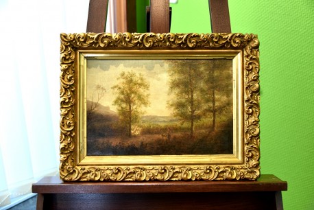 Schäfer in der Taunus-Landschaft, Johann Jakob Matthäus Maurer, 1866