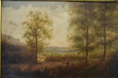 Schäfer in der Taunus-Landschaft, Johann Jakob Matthäus Maurer, 1866