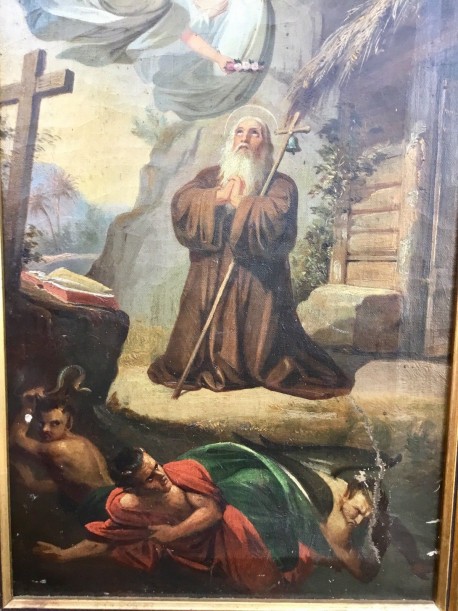 Eremit zwischen Engeln und Teufeln, Satan, um 1750