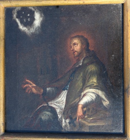 Johannes Nepomuk durch 5 Sterne über dem Haupt zu seinem Gott, um 1700