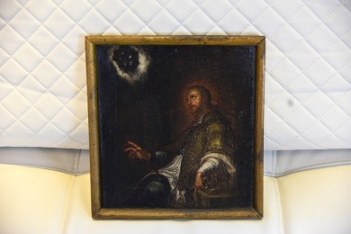 Johannes Nepomuk durch 5 Sterne über dem Haupt zu seinem Gott, um 1700