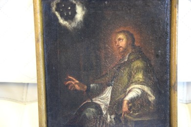 Johannes Nepomuk durch 5 Sterne über dem Haupt zu seinem Gott, um 1700