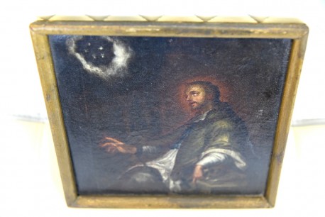 Johannes Nepomuk durch 5 Sterne über dem Haupt zu seinem Gott, um 1700