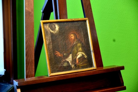 Johannes Nepomuk durch 5 Sterne über dem Haupt zu seinem Gott, um 1700